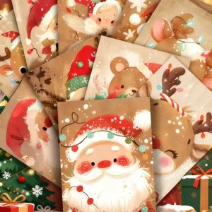 Vintage Cute Santa Claus Postcards Set